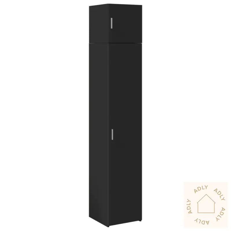 Smalt Oppbevaringsskap Svart 40X42,5X225 Cm Konstruert Tre