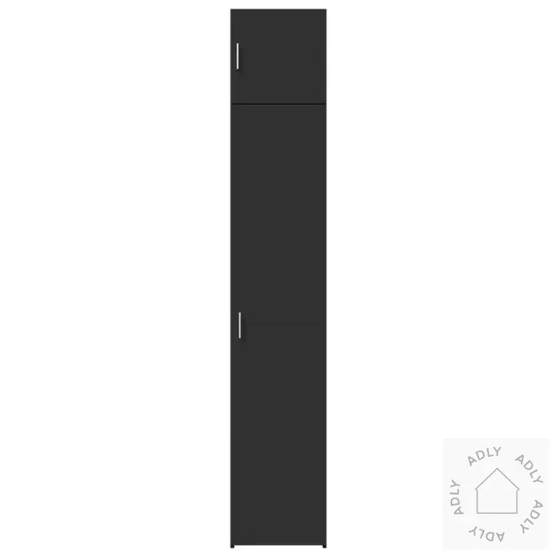 Smalt Oppbevaringsskap Svart 40X42,5X225 Cm Konstruert Tre