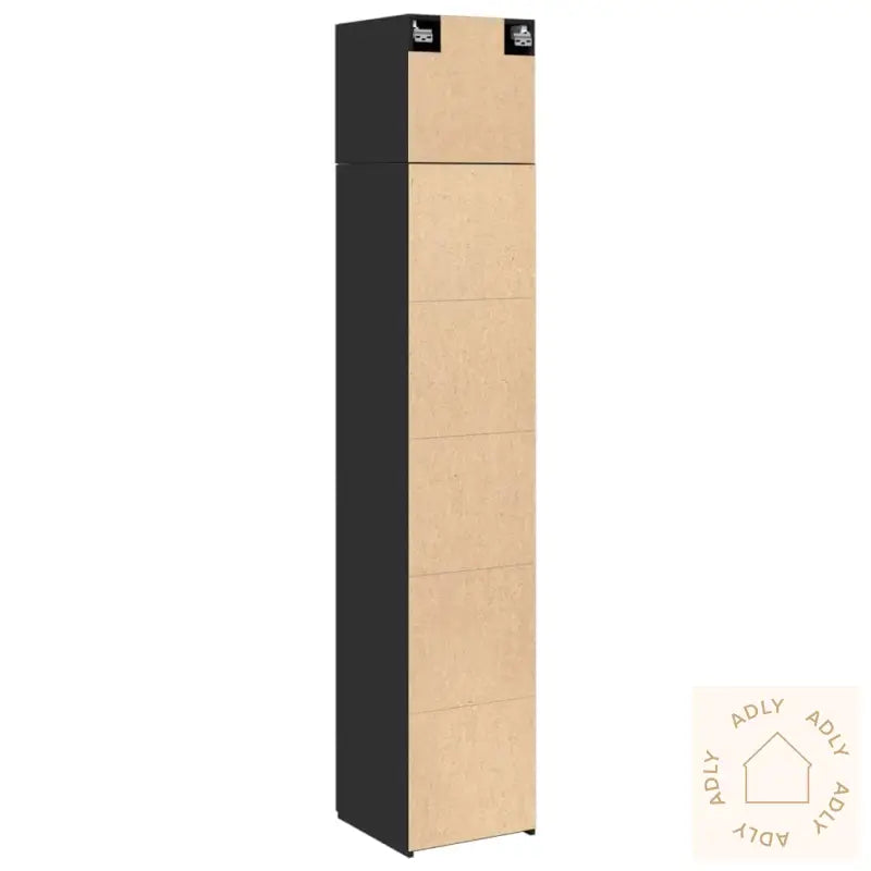 Smalt Oppbevaringsskap Svart 40X42,5X225 Cm Konstruert Tre