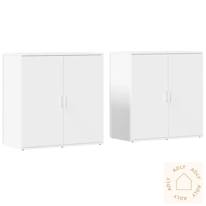 Skjenker 2 Stk Hvit 79X38X80 Cm Konstruert Tre