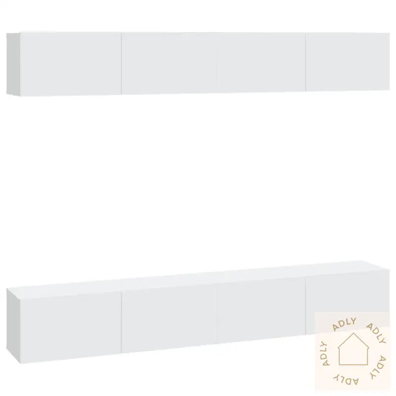 Vegghengte Tv-Benker 4 Stk Hvit 100X30X30 Cm