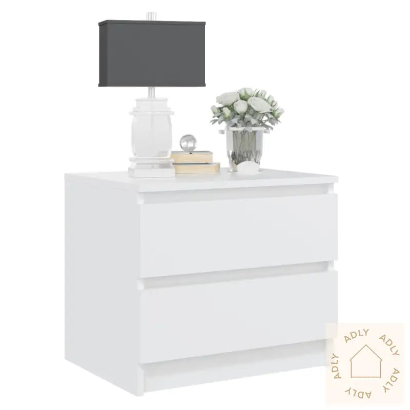 Nattbord 2 Stk Hvit 50X39X43,5 Cm Konstruert Tre