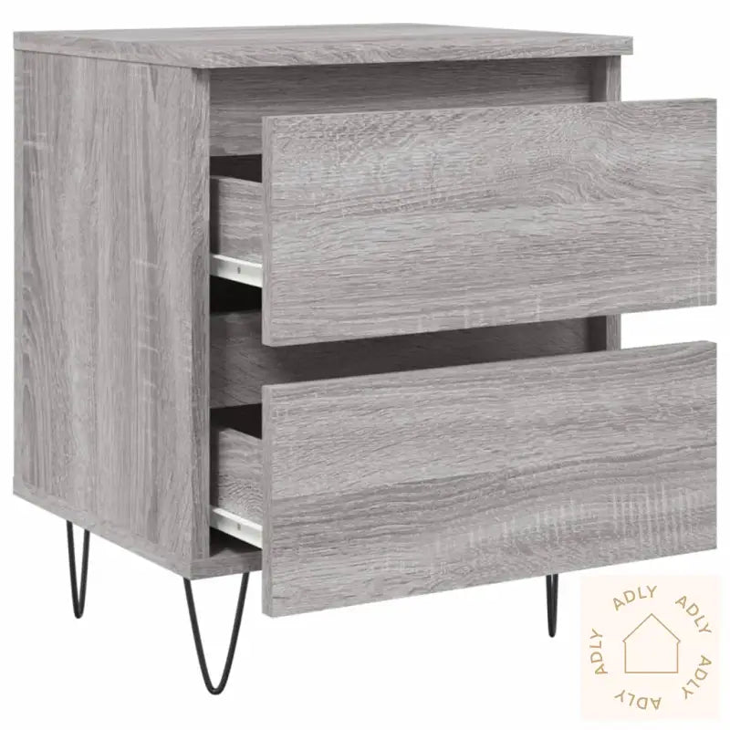 Nattbord 2 Stk Grå Sonoma 40X35X50 Cm Konstruert Tre