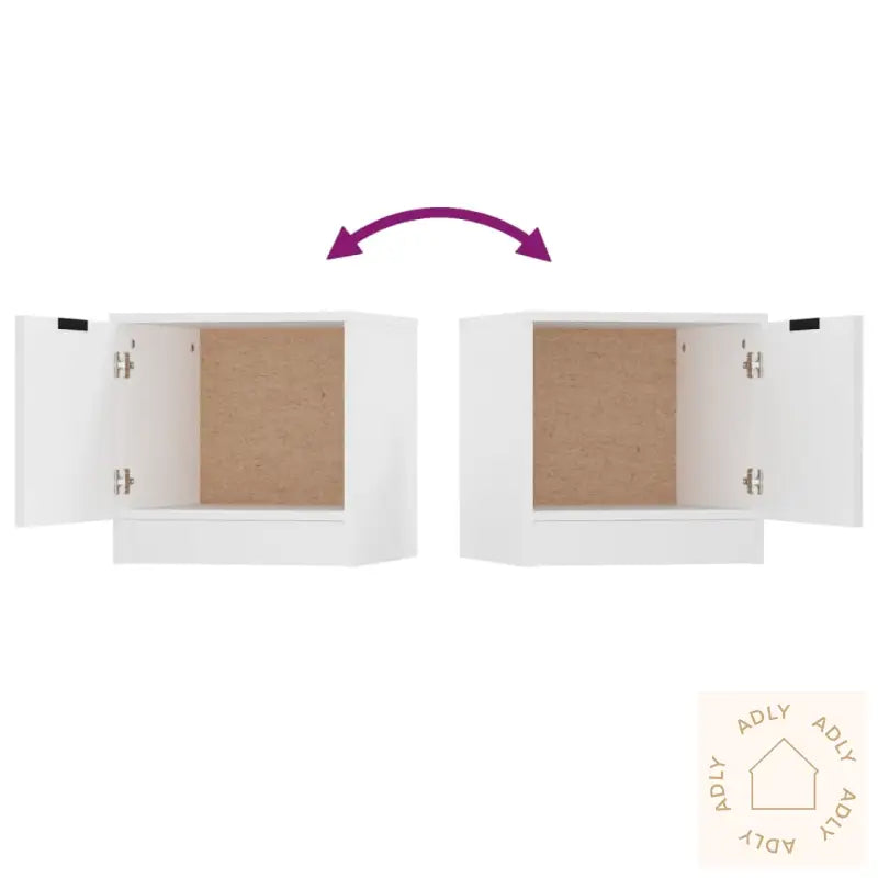 Nattbord 2 Stk Hvit 40X39X40 Cm