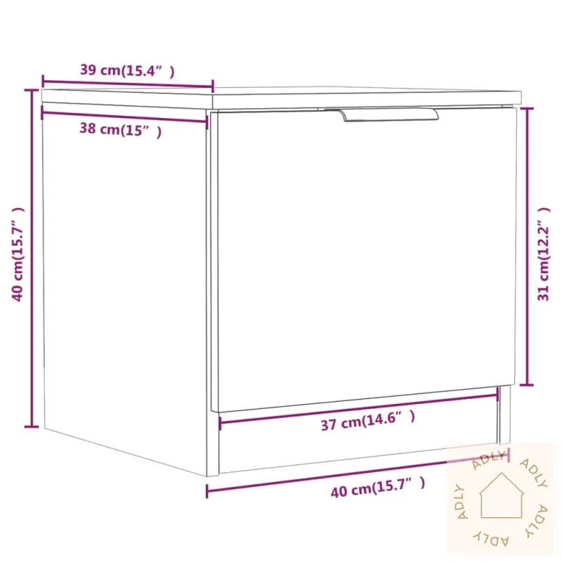 Nattbord 2 Stk Hvit 40X39X40 Cm