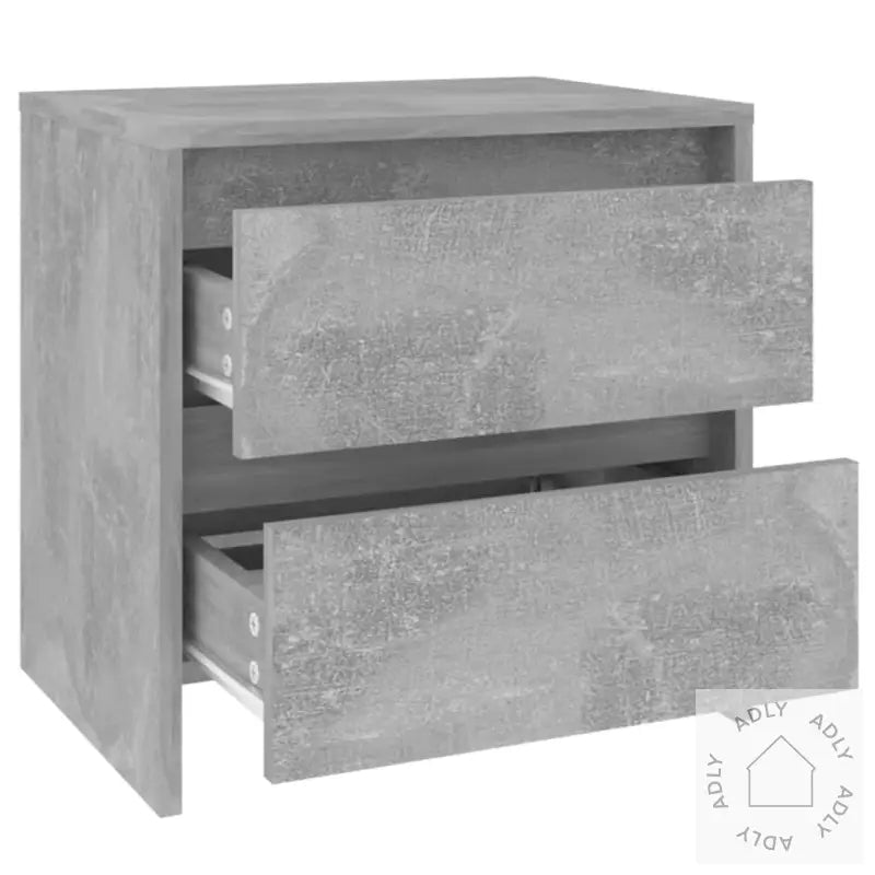Nattbord 2 Stk Betonggrå 45X34,5X44,5 Cm Konstruert Tre