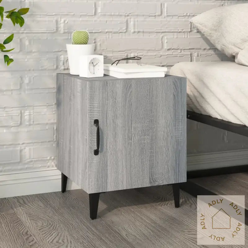Nattbord 2 Stk Grå Sonoma Konstruert Tre