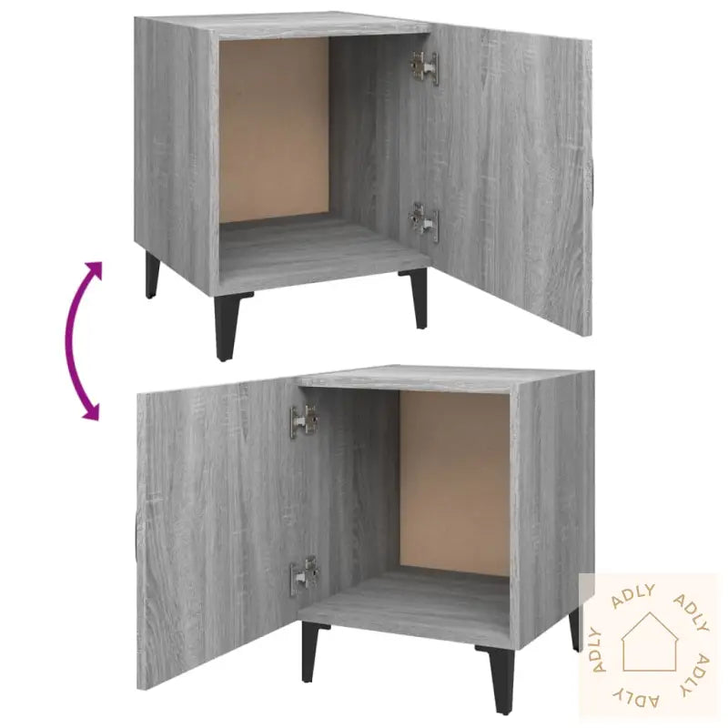 Nattbord 2 Stk Grå Sonoma Konstruert Tre