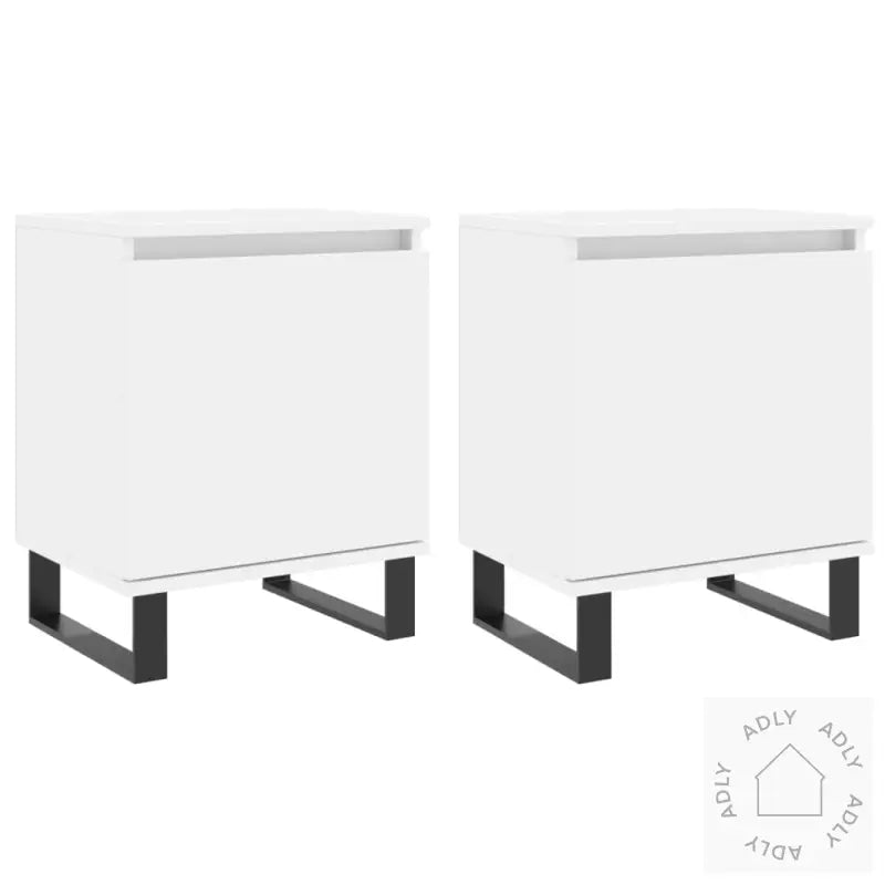 Nattbord 2 Stk Hvit 40X30X50 Cm Konstruert Tre