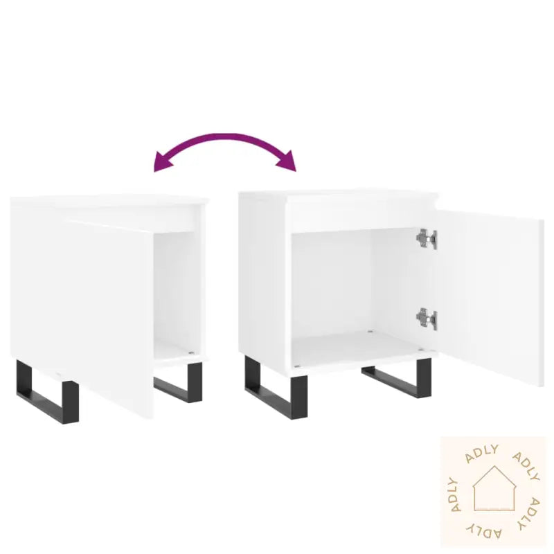 Nattbord 2 Stk Hvit 40X30X50 Cm Konstruert Tre