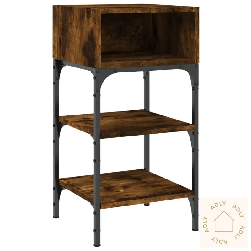 Nattbord 2 Stk Røkt Eik 35X34,5X70 Cm Konstruert Tre