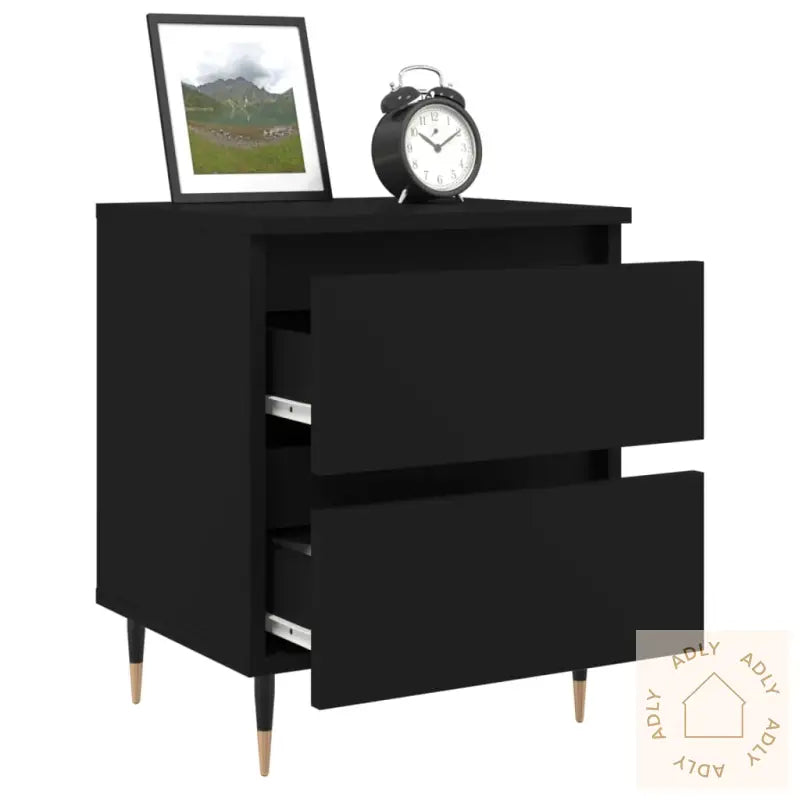 Nattbord 2 Stk Svart 40X35X50 Cm Konstruert Tre