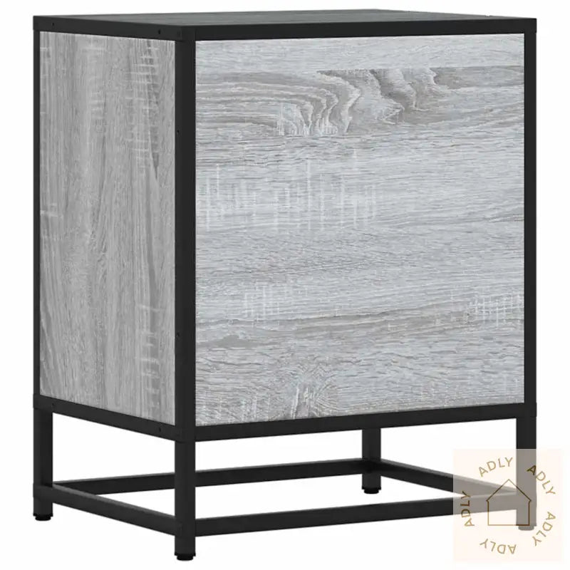 Nattbord 2 Stk Grå Sonoma 40X31X50 Cm Konstruert Tre Og Metall