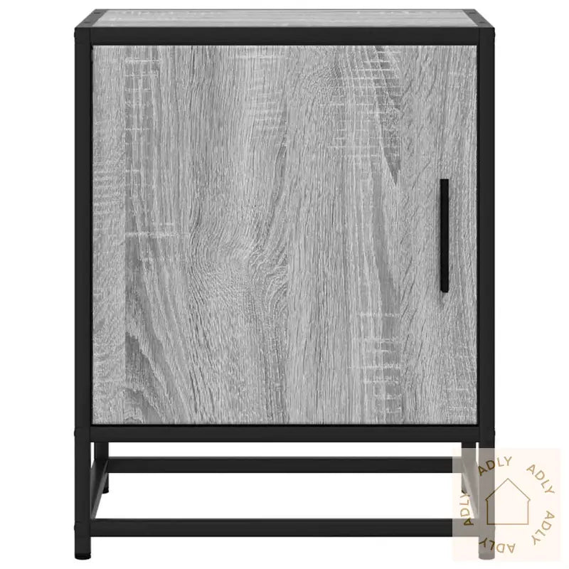 Nattbord 2 Stk Grå Sonoma 40X31X50 Cm Konstruert Tre Og Metall