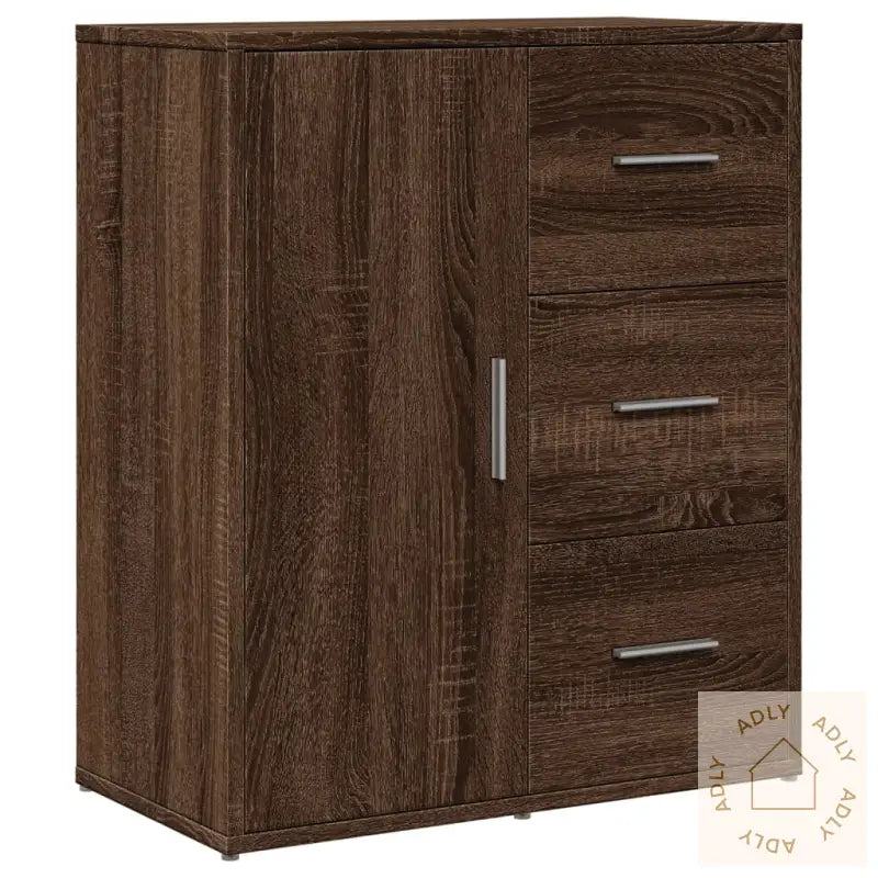 Skjenker 2 Brun Eik 60X31X70 Cm Konstruert Tre