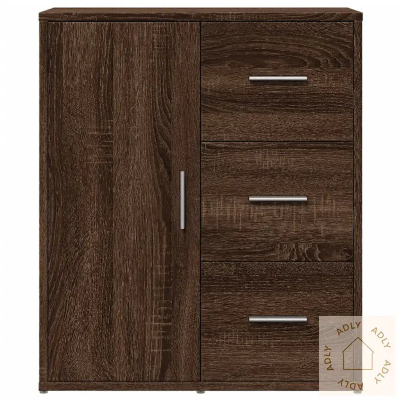 Skjenker 2 Brun Eik 60X31X70 Cm Konstruert Tre