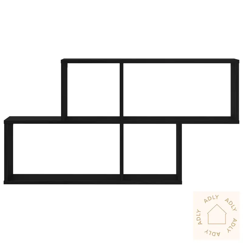 Svart Eike Veggskap 76X15X53 Cm Laget Av Konstruert Tre