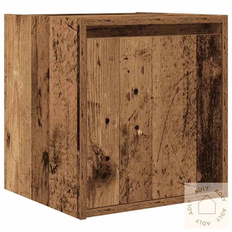 Veggmonterte Nattbord 2 Stk Gammelt Tre 38X34X40 Cm