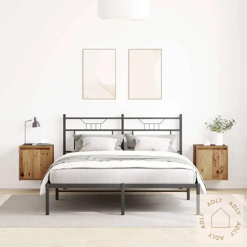 Veggmonterte Nattbord 2 Stk Gammelt Tre 38X34X40 Cm