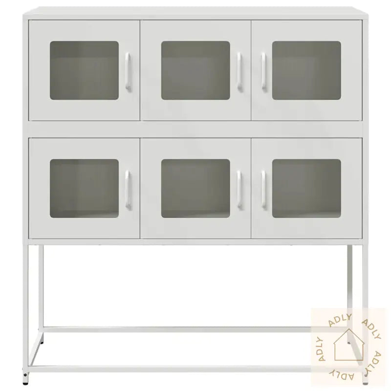 Skjenk Hvit 100,5X39X107 Cm Kaldvalset Stål