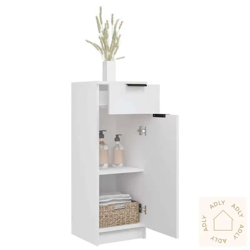 Baderomsskap Hvit 32X34X90 Cm Konstruert Tre