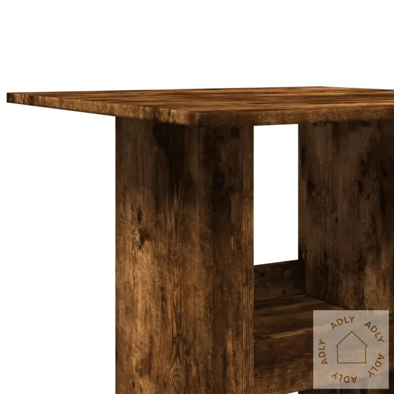 Barbord Med Oppbevaring Røkt Eik 60X60X102 Cm Konstruert Tre