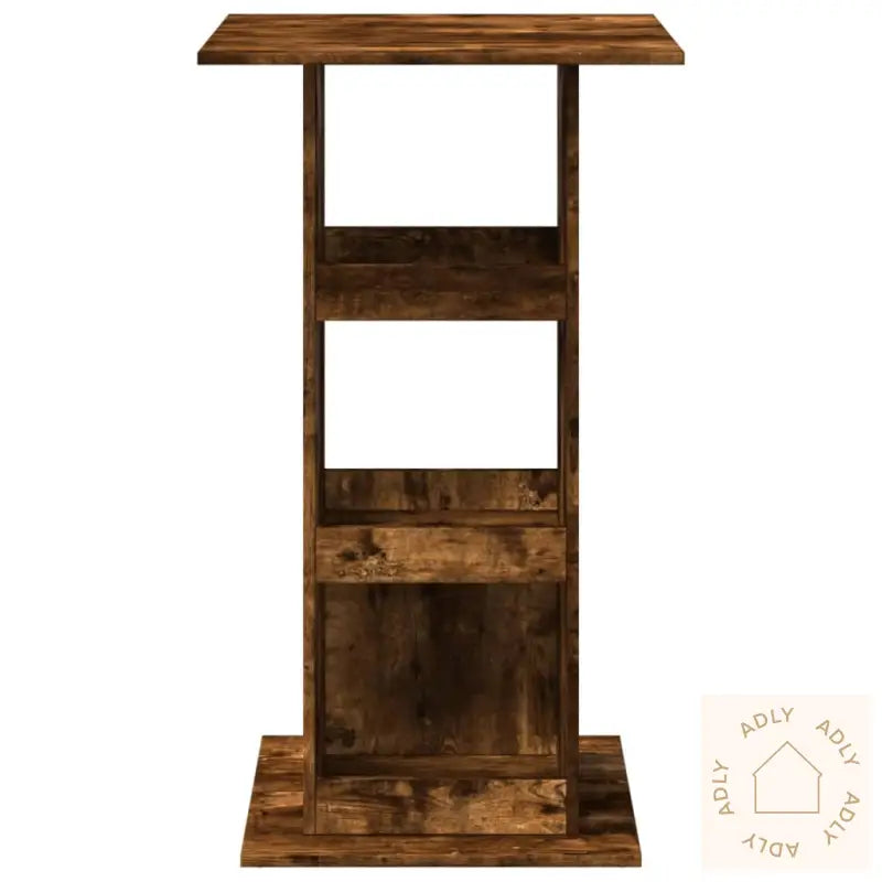 Barbord Med Oppbevaring Røkt Eik 60X60X102 Cm Konstruert Tre
