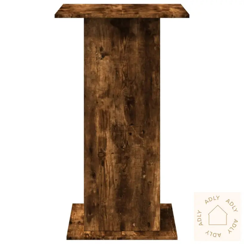 Barbord Med Oppbevaring Røkt Eik 60X60X102 Cm Konstruert Tre