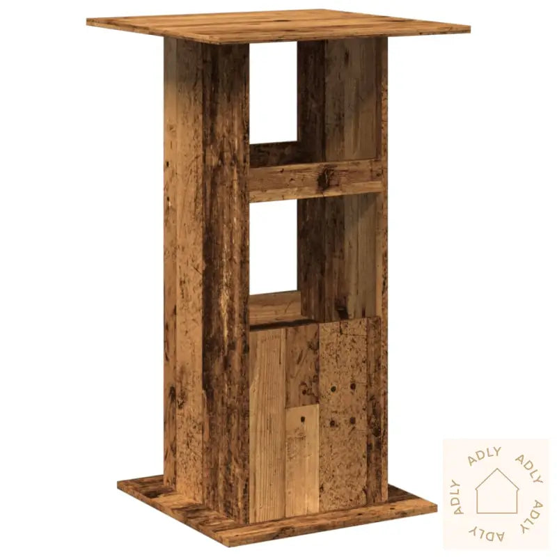Barbord Med Oppbevaring Gammelt Tre 60X60X102 Cm Konstruert Tre