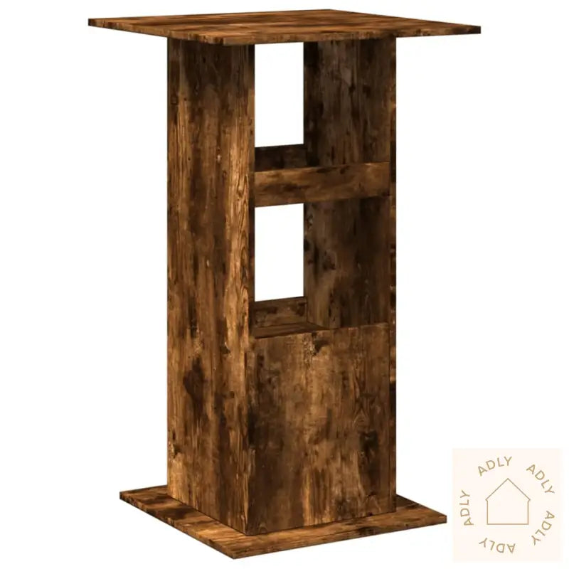 Barbord Med Oppbevaring Røkt Eik 60X60X102 Cm Konstruert Tre
