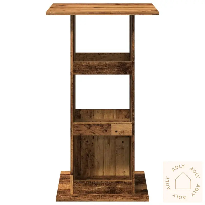 Barbord Med Oppbevaring Gammelt Tre 60X60X102 Cm Konstruert Tre