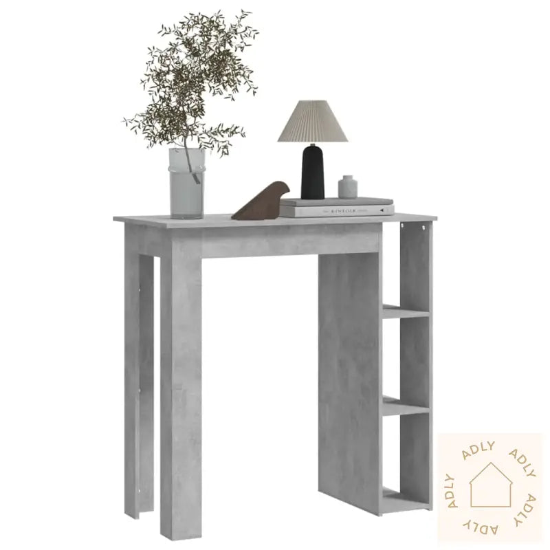 Barbord Med Hylle Betonggrå 102X50X103,5 Cm Konstruert Tre