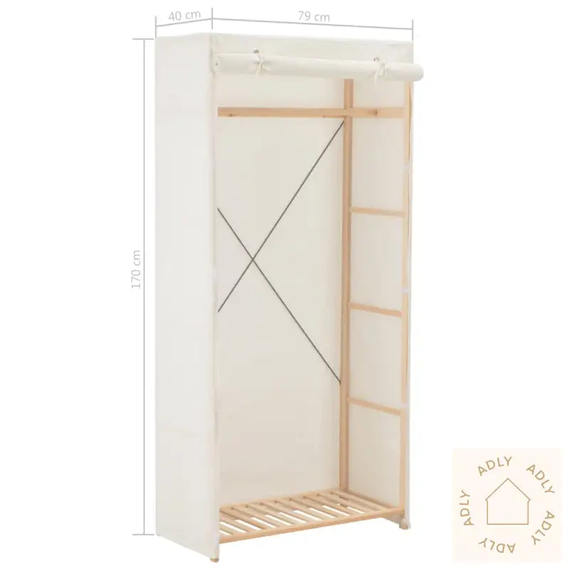 Garderobeskap Hvit 79X40X170 Cm Stoff