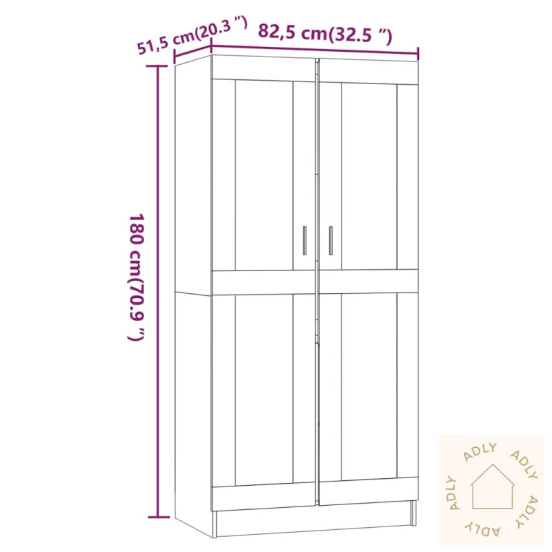 Garderobe Røkt Eik 82,5X51,5X180 Cm Konstruert Tre