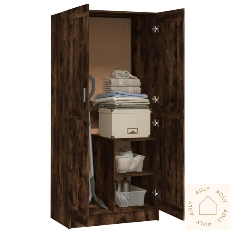 Garderobe Røkt Eik 82,5X51,5X180 Cm Konstruert Tre