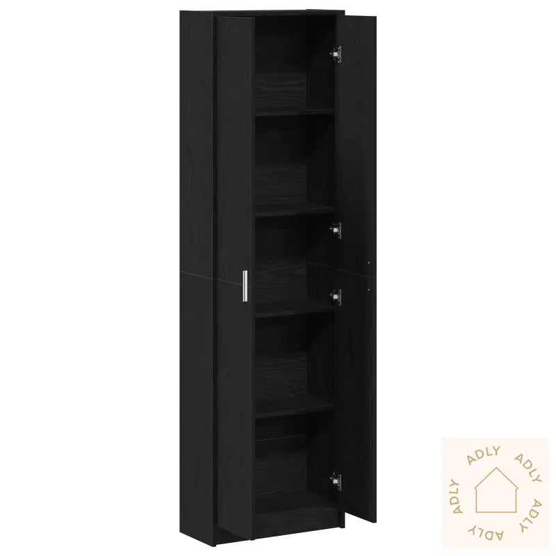Garderobe Svart Eik 55X25X189 Cm Konstruert Tre