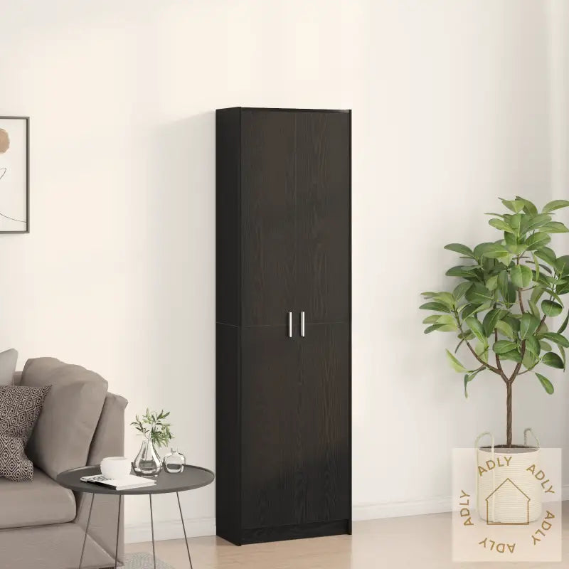 Garderobe Svart Eik 55X25X189 Cm Konstruert Tre