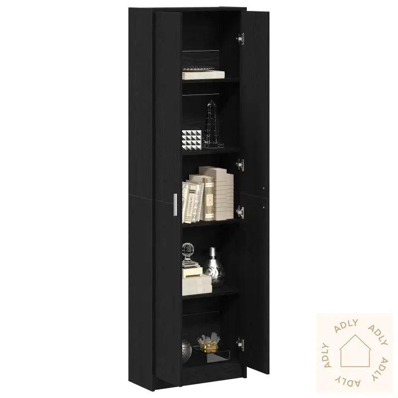 Garderobe Svart Eik 55X25X189 Cm Konstruert Tre