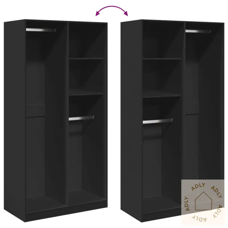 Garderobe Svart 100X50X200 Cm Sponplate