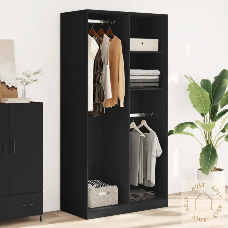 Garderobe Svart 100X50X200 Cm Sponplate