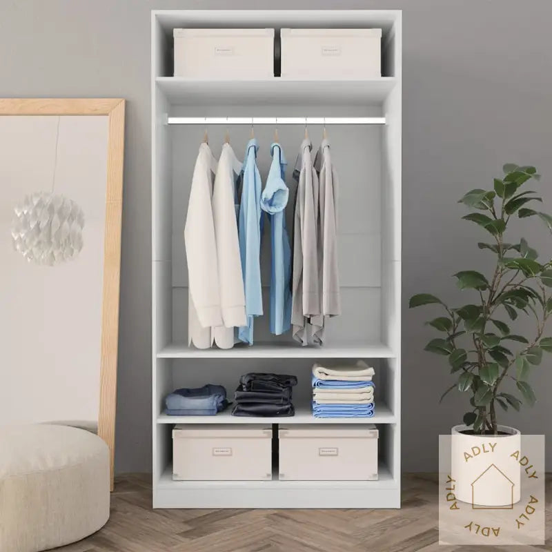 Garderobe Hvit 100X50X200 Cm Konstruert Tre