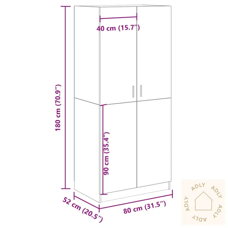 Garderobe Gammelt Tre 80X52X180 Cm Konstruert Tre