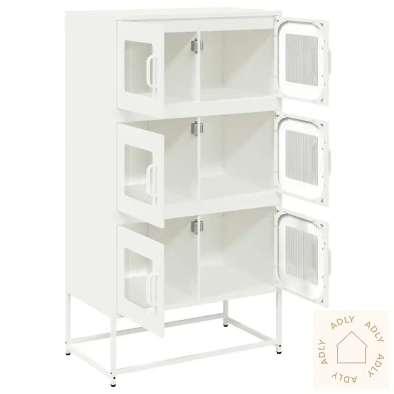 Highboard Hvit 68X39X123 Cm Stål
