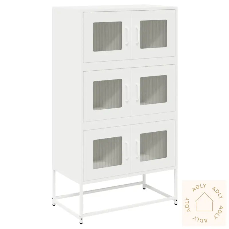 Highboard Hvit 68X39X123 Cm Stål