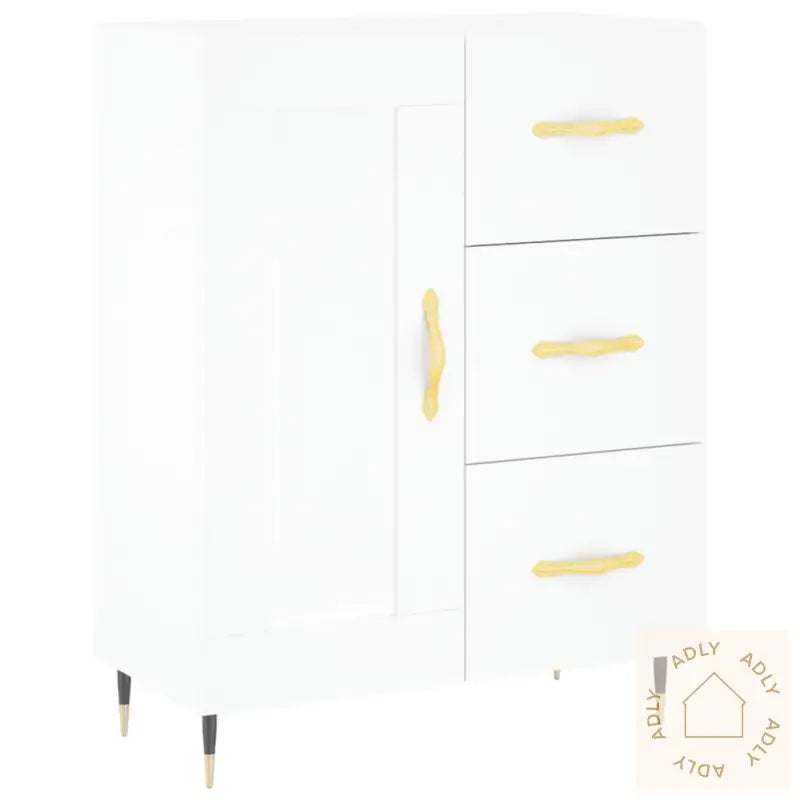 Highboard Hvit 69,5X34X180 Cm Konstruert Tre