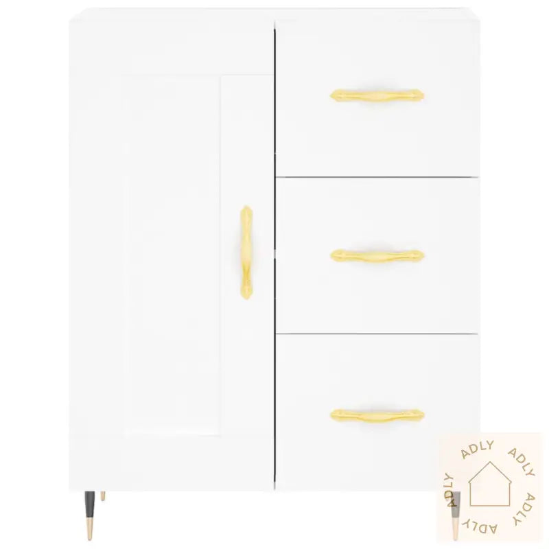 Highboard Hvit 69,5X34X180 Cm Konstruert Tre