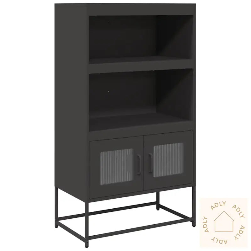 Highboard Svart 68X39X123 Cm Stål