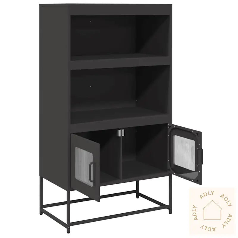 Highboard Svart 68X39X123 Cm Stål