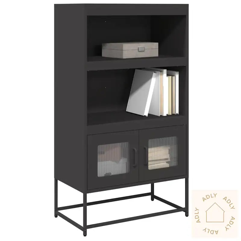 Highboard Svart 68X39X123 Cm Stål