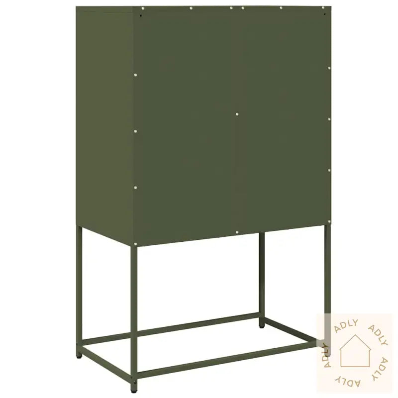 Highboard Olivengrønn 68X39X107 Cm Stål